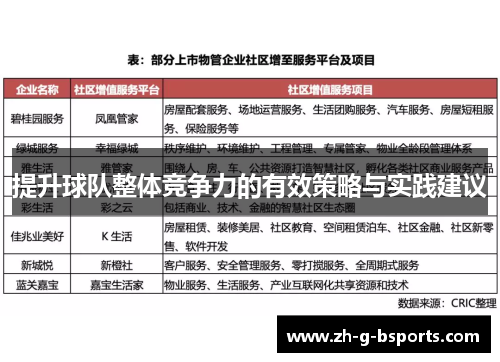 提升球队整体竞争力的有效策略与实践建议 提升球队整体竞争力的有效策略与实践建议